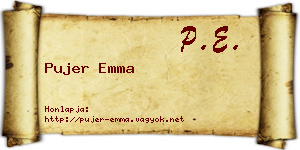 Pujer Emma névjegykártya